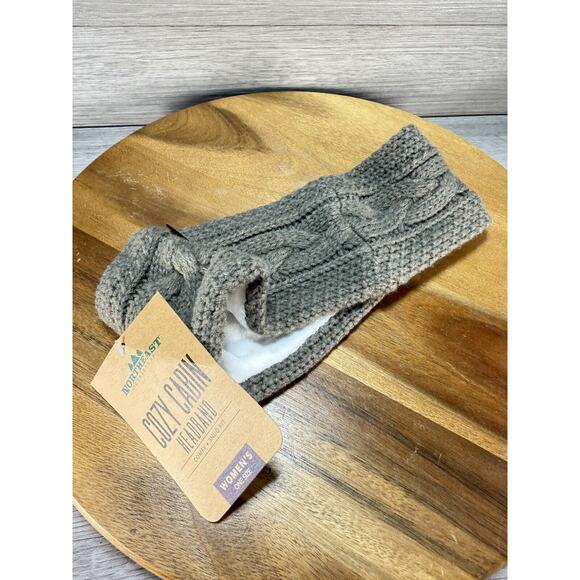 Northeast Outfitters Adult Unisex's Cozy Cabin Texture Play Headband, Taupe - Picture 2 of 3